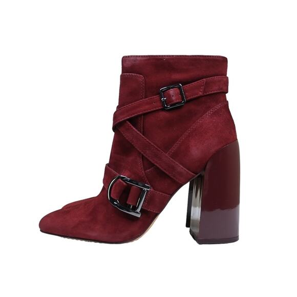 Vince Camuto  Womens 7.5 Erillie Suede Bootie in Bordo Burgundy NEW - Picture 5 of 11